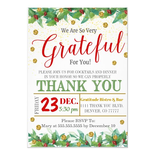 Grateful Holiday Appreciation Invitation | Zazzle.com