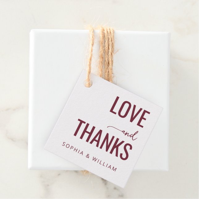 Grateful Maroon Calligraphy Favor Tags (In Situ)