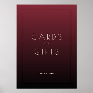 Grateful Maroon Serif Cards and Gifts Sign Holder