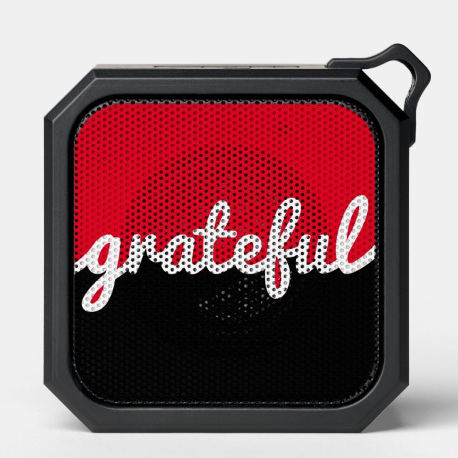Grateful Modern Red White Black Color Block Bluetooth Speaker (Front)