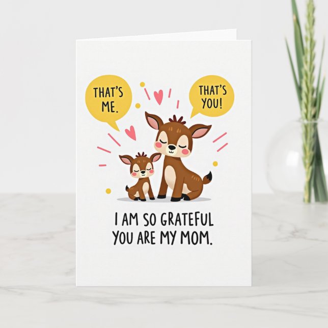 Grateful Mom Forest Friends Card (Front)