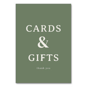 Grateful Olive Green Minimalist Thank You Card