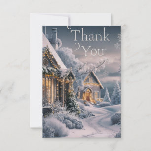 Grateful Pastel Pine Happy Holidays Thank You Card