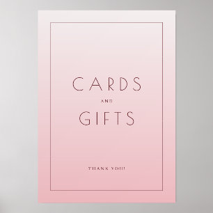 Grateful Pink Minimalist Thank You Card Holder
