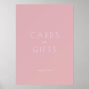 Grateful Pink Minimalist Thank You Card Holder
