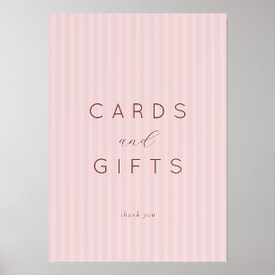 Grateful Pink Striped Thank You Card Holder