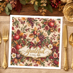 Grateful Pomegranate Heirloom Harvest Botanical Napkins
