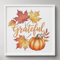 Grateful Pumpkin & Autumn Leaves
