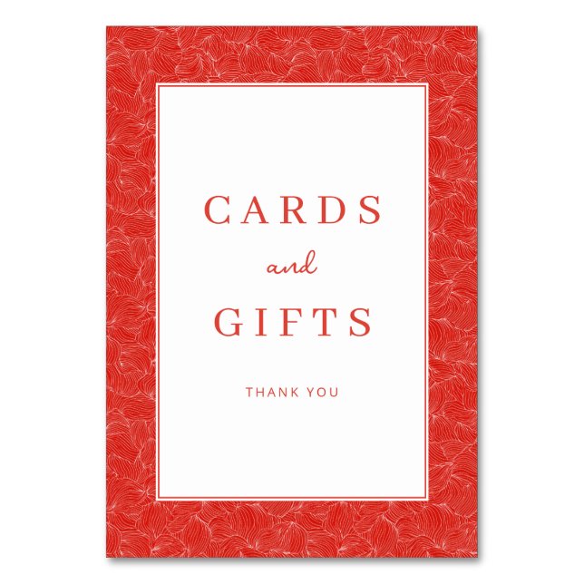Grateful Red Serif Thank You Card (Front)