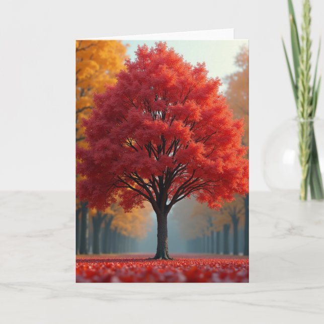 Grateful Red Tree Card (Front)