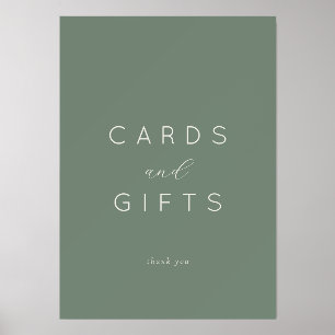 Grateful Sage Green Minimalist Thank You Card Holder