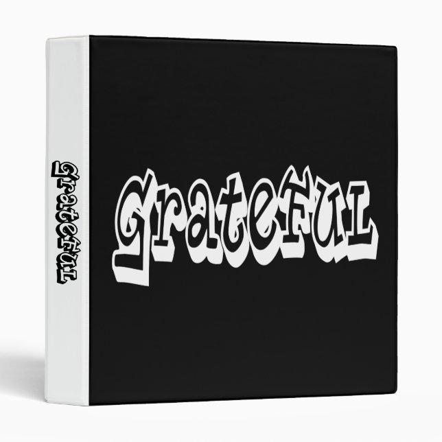 Grateful Saying Graffiti Style typography Binder (Front/Spine)