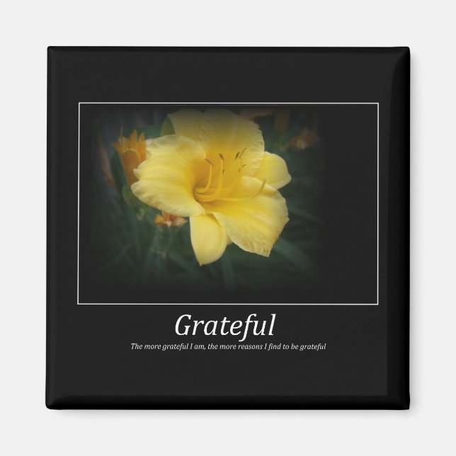 Grateful spring motivation magnet (Front)