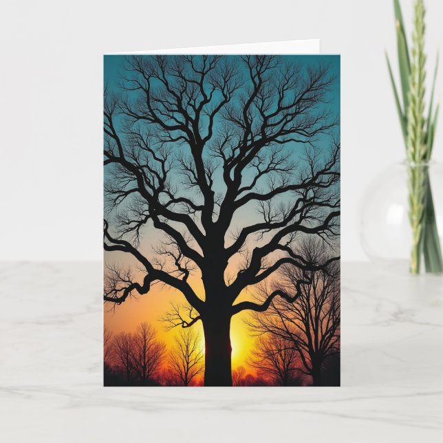 Grateful Sunset Branches Card (Front)