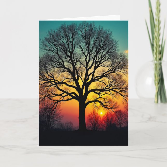 Grateful Sunset Tree Card (Front)