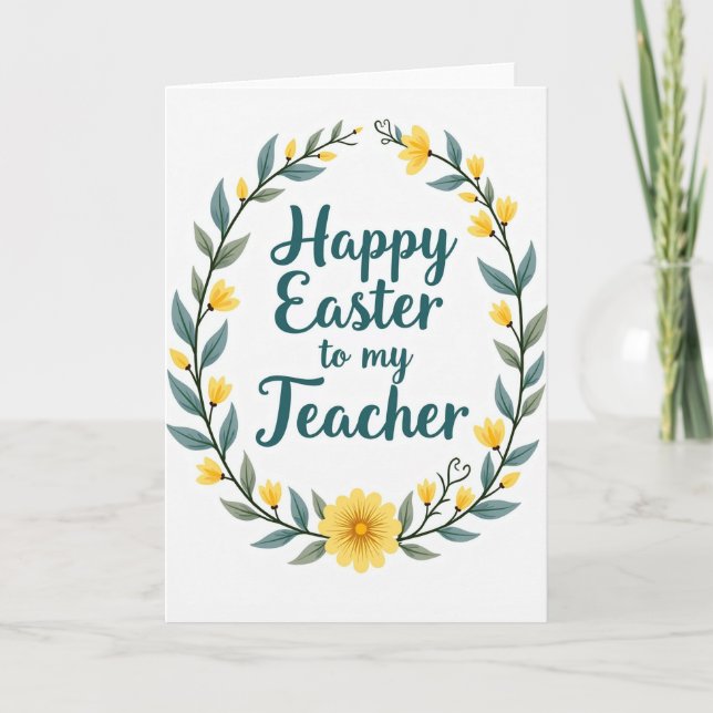 Grateful Teacher Easter Card (Front)
