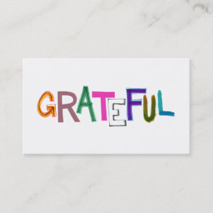 Grateful thank you appreciation modern word art business card