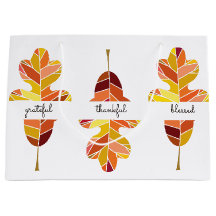 Grateful Thankful Blessed Autumn Leaf Fall Colors