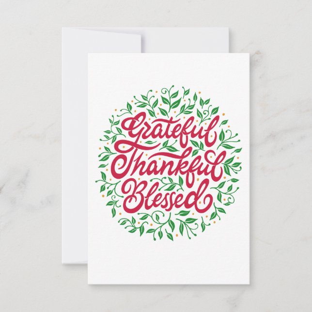 Grateful Thankful Blessed Card (Front)