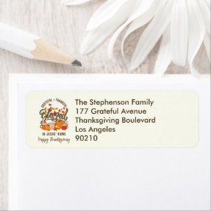 GRATEFUL THANKFUL BLESSED Church Thanksgiving Label