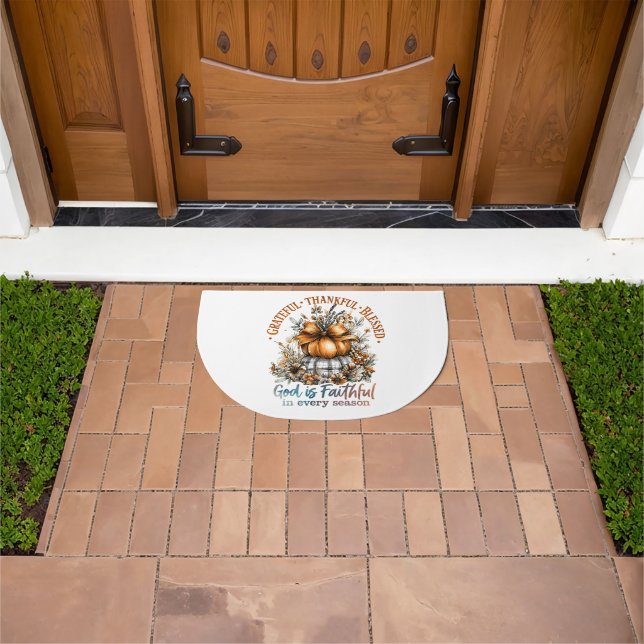 Grateful Thankful Blessed Doormat (Outdoor)