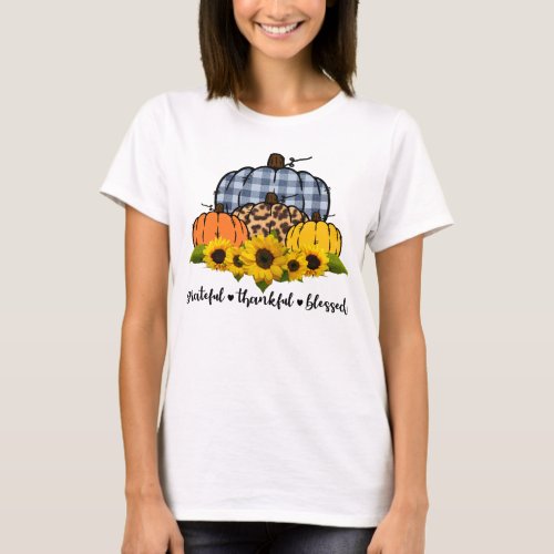 Grateful Thankful Blessed Fall T_Shirt