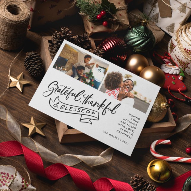 Grateful Thankful Blessed Family Photo Christmas (Creator Uploaded)