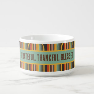 Grateful Thankful Blessed Groovy Abstract Bowl
