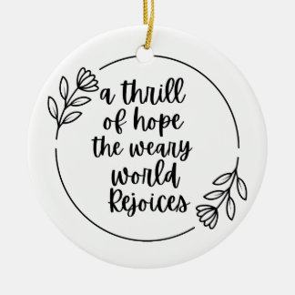 Grateful Thankful Blessed Inspirational Gift Ceramic Ornament