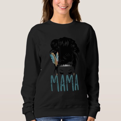 Grateful Thankful Blessed Mama Thanksgiving Messy  Sweatshirt