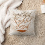 Grateful Thankful Blessed Modern Marble Feather Throw Pillow