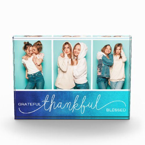 Grateful Thankful Blessed Modern Three Photo