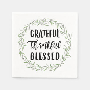 Grateful, Thankful, Blessed Paper Napkins
