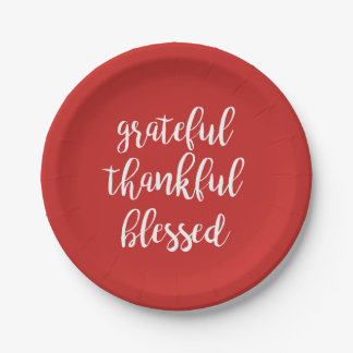 GRATEFUL THANKFUL BLESSED | PAPER PLATES