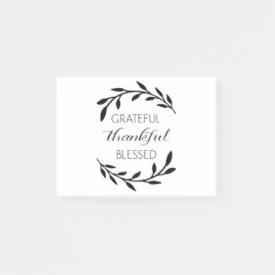 Grateful thankful blessed post-it notes