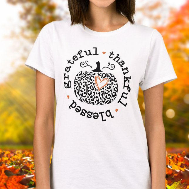 Grateful Thankful Blessed Pumpkin Heart T-Shirt (Creator Uploaded)