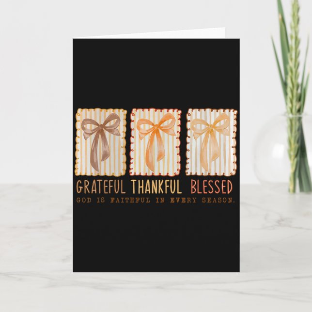 Grateful Thankful Blessed Religious Christian  Card (Front)