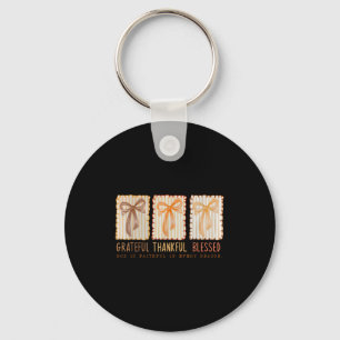 Grateful Thankful Blessed Religious Christian Keychain
