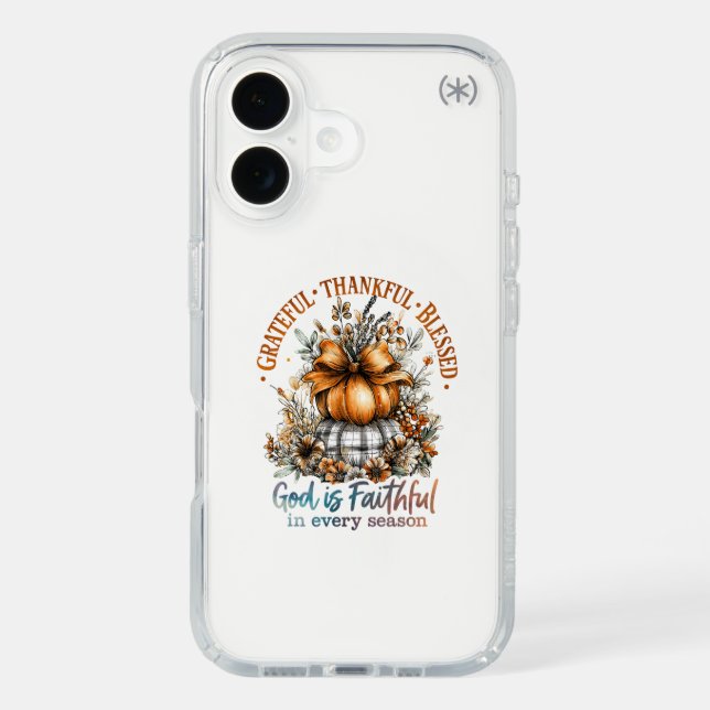 Grateful Thankful Blessed Speck iPhone Case (Front)
