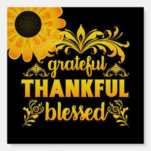 Grateful, Thankful, Blessed Sunflower Foam Board