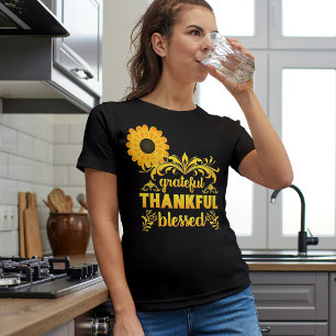 Grateful, Thankful, Blessed Sunflower T-Shirt