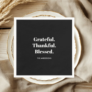 Grateful Thankful Blessed Thanksgiving Napkins