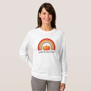 Grateful, thankful, blessed Thanksgiving pumpkin T-Shirt