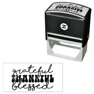 Grateful Thankful Blessed - Thanksgiving Self-inking Stamp