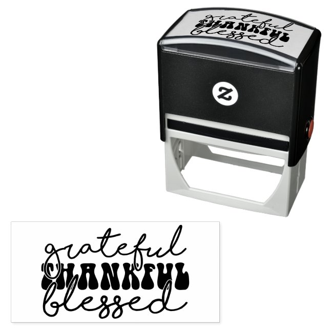 Grateful Thankful Blessed - Thanksgiving  Self-inking Stamp (In Situ)