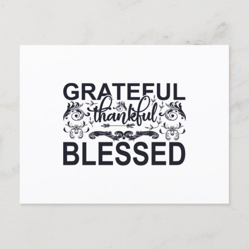 Grateful Thankful Blesses Postcard