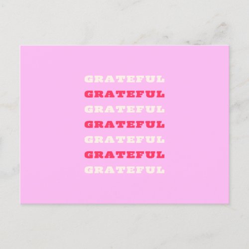 Grateful Thankful Gratitude Quote Pink Holiday