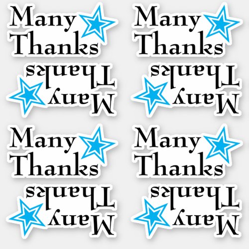 Grateful Thankful Many Thanks w Star Shape Sticker