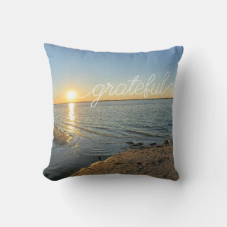 Grateful Thankful Sunset Calm Pillow Decor