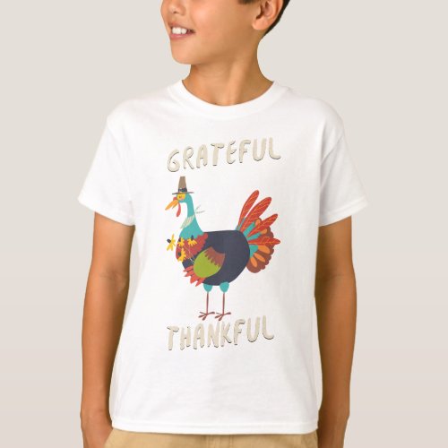 Grateful Thankful Thanksgiving  T_Shirt